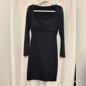 Popilush Shapewear Long Sleeve Mesh Inset Bodycon Midi Dress